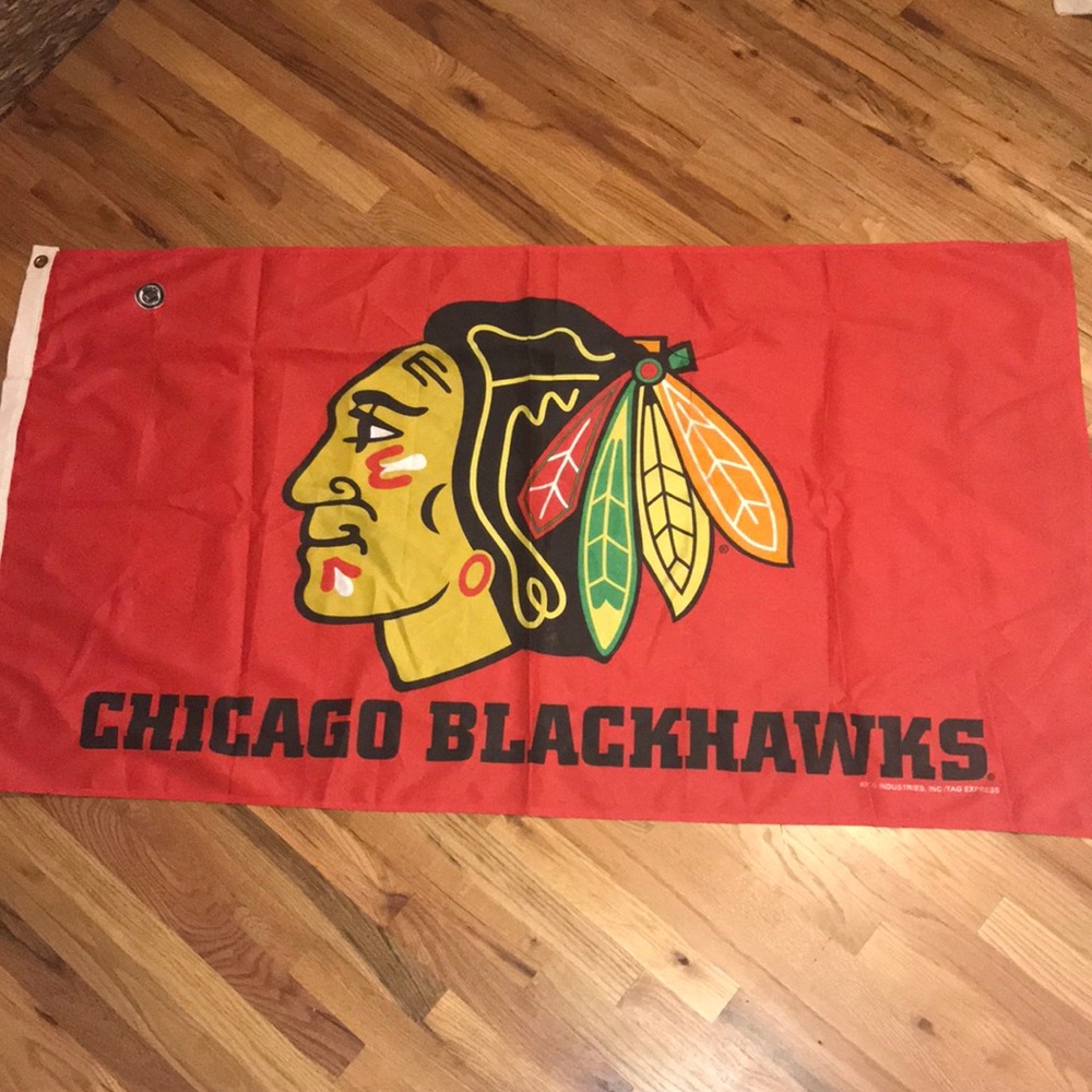 Large Chicago Blackhawks Flag